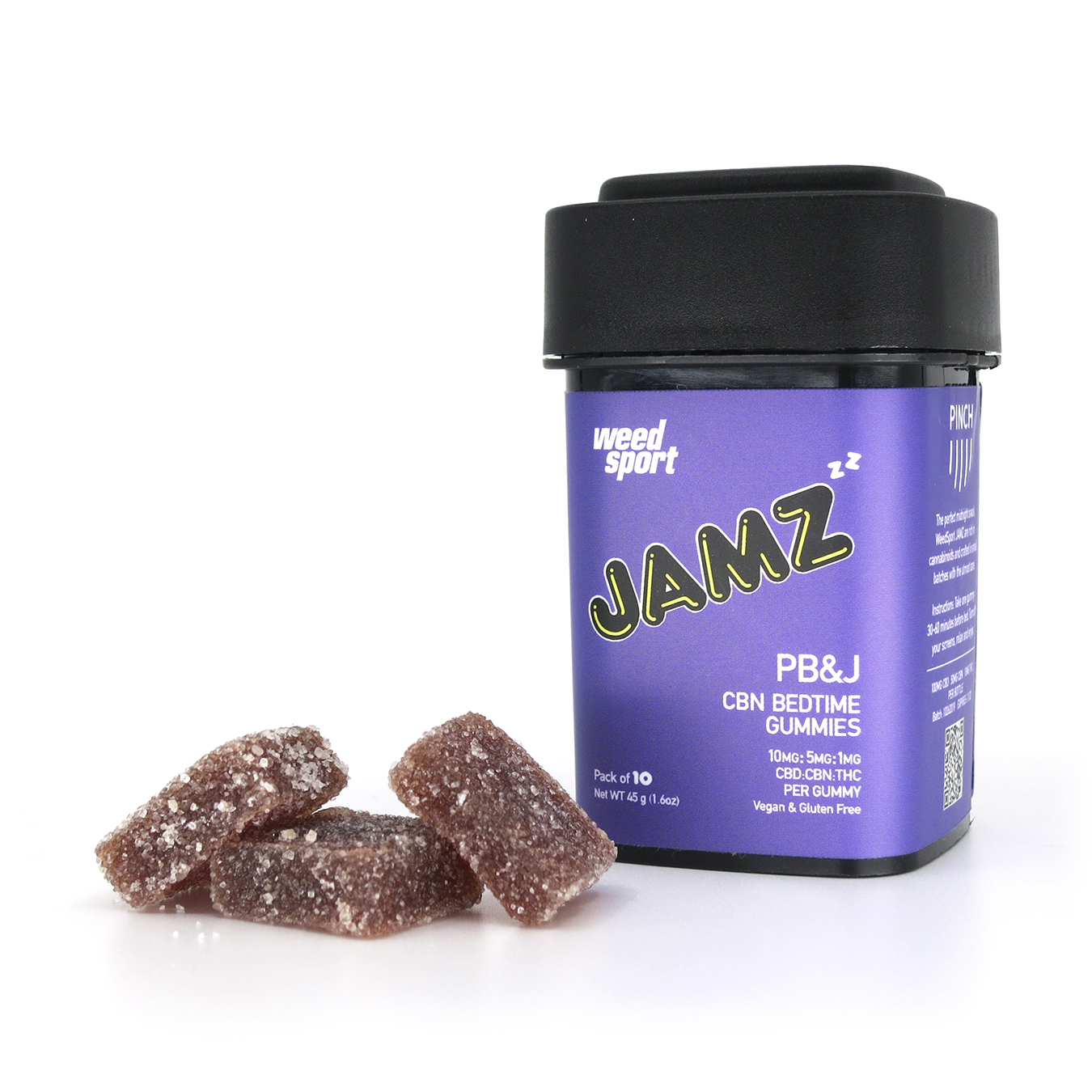WeedSport JAMZ CBN Gummies Jar and Pieces